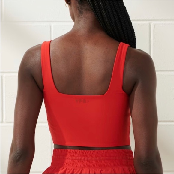 Abercrombie & Fitch YPB Red Sleeveless Fitted Crop Top - Picture 2 of 5